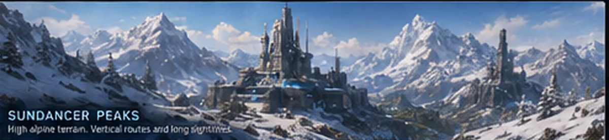 Sundancer Peaks map concept: high alpine terrain